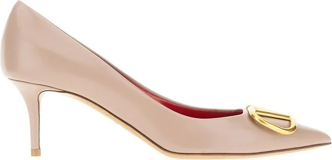 Valentino VLogo Plaque Pointed Toe Pumps