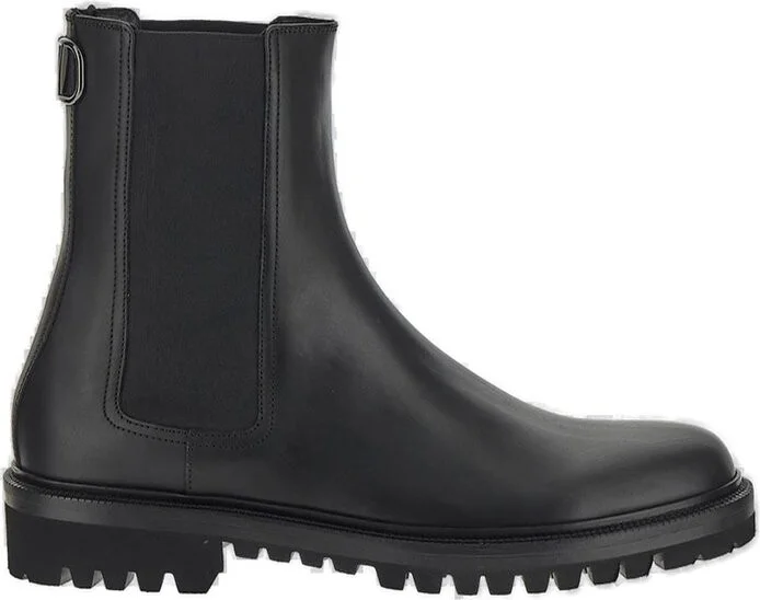 Valentino VLogo Plaque Round Toe Chelsea Boots