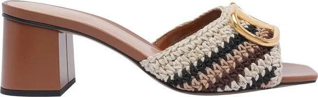 Valentino VLogo Plaque Slip-On Sandals