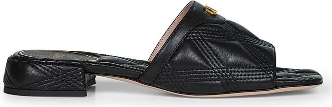 Valentino VLogo Plaque Slip-On Sandals