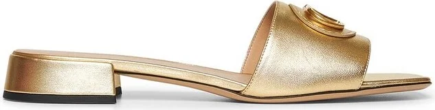 Valentino VLogo Plaque Slip-On Sandals