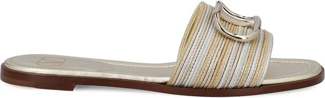Valentino VLogo Plaque Slip-On Sandals
