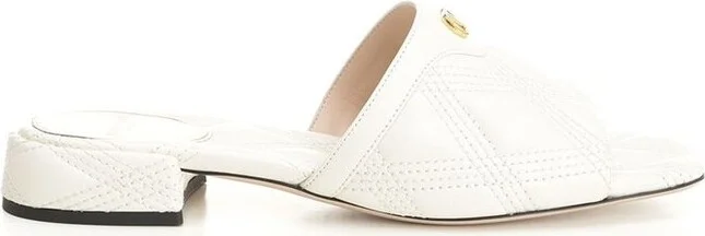 Valentino VLogo Plaque Slip-On Sandals