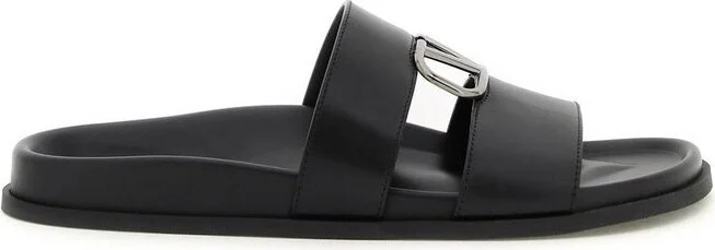 Valentino VLogo Plaque Slip-On Slides