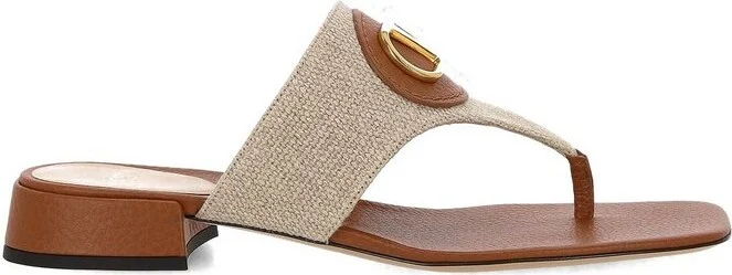 Valentino VLogo Plaque Slip-On Thong Sandals