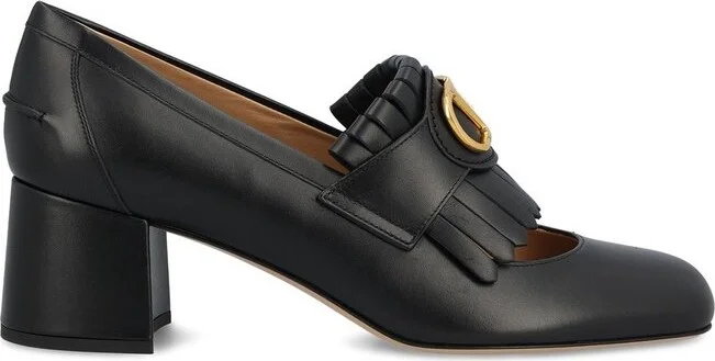 Valentino VLogo Plaque Square Toe Pumps