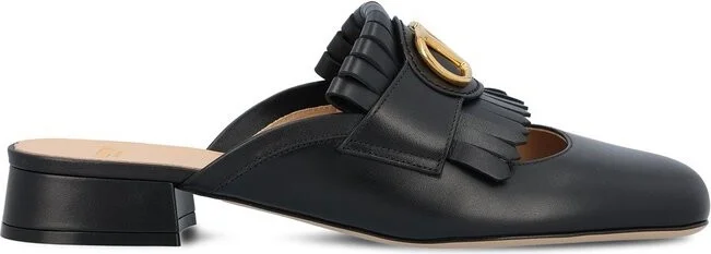 Valentino VLogo Plaque Square Toe Sandals