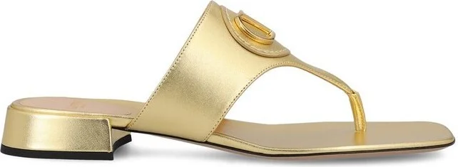 Valentino VLogo Plaque Thong Sandals