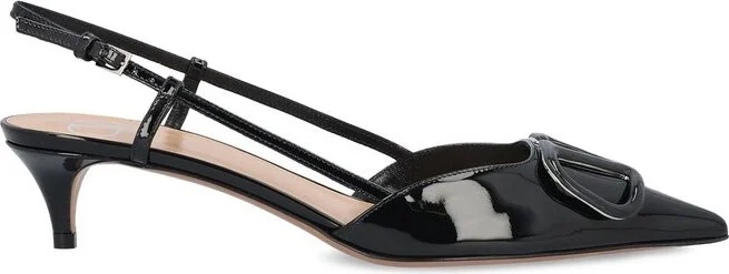 Valentino VLOGO Pointed Toe Slingback Pumps