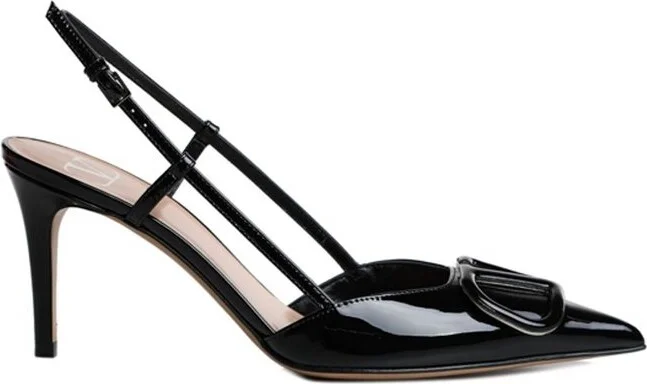 Valentino VLOGO Pointed Toe Slingback Pumps