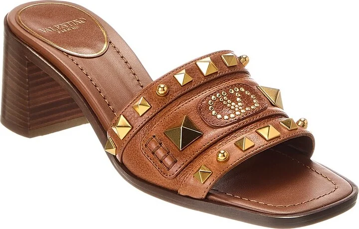 Valentino Vlogo Rockstud 60 Leather Sandal