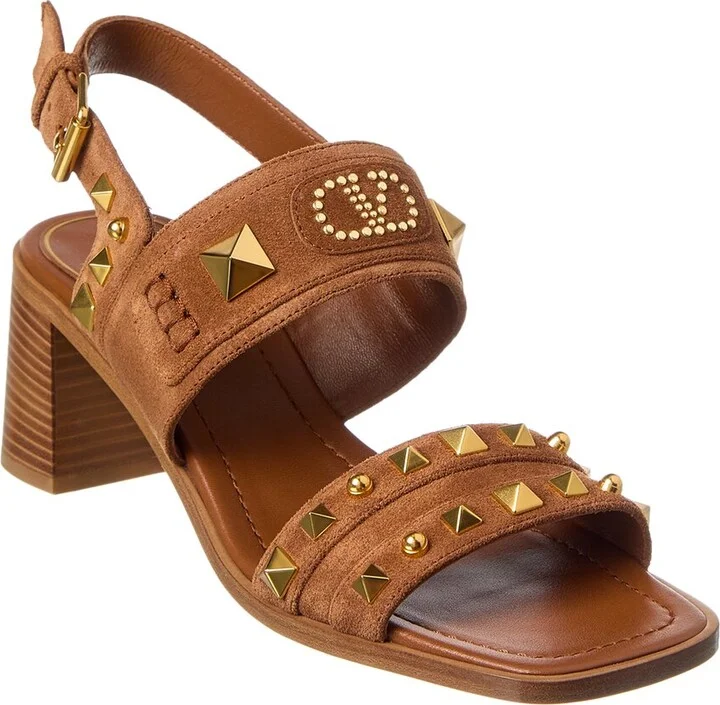 Valentino Vlogo Rockstud 60 Suede Sandal