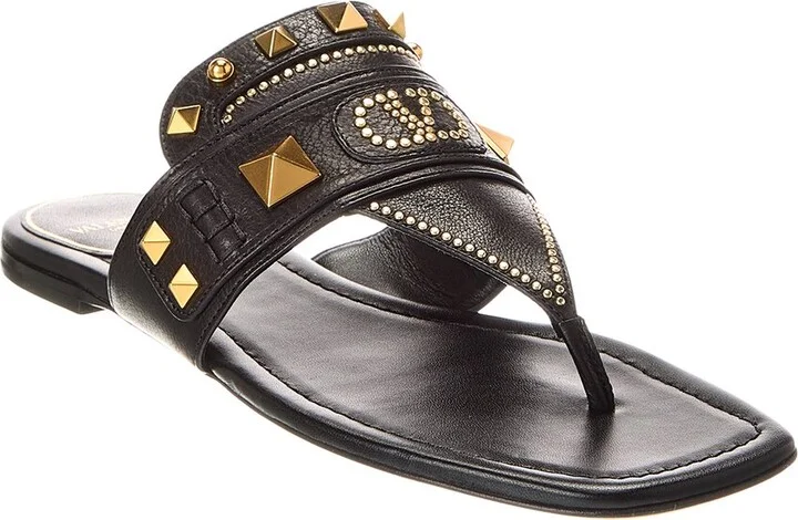 Valentino Vlogo Rockstud Leather Sandal