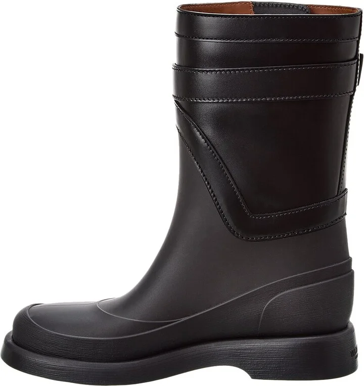 Valentino Vlogo Rubber & Leather Rain Boot - Image 2