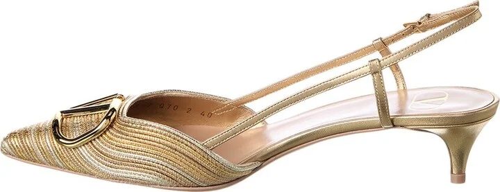 Valentino Vlogo Signature 40 Leather Slingback Pump - Image 2