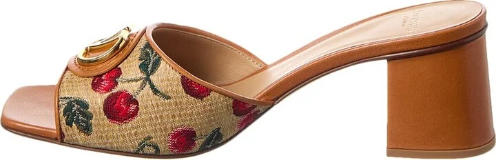 Valentino Vlogo Signature 60 Cherryfic Leather-Trim Sandal - Image 2