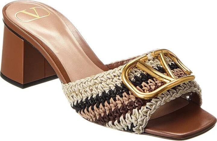Valentino Vlogo Signature 60 Woven & Leather Sandal