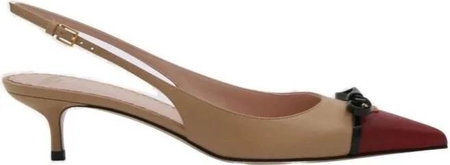 Valentino VLogo Signature Bow Detailed Slingback Pumps