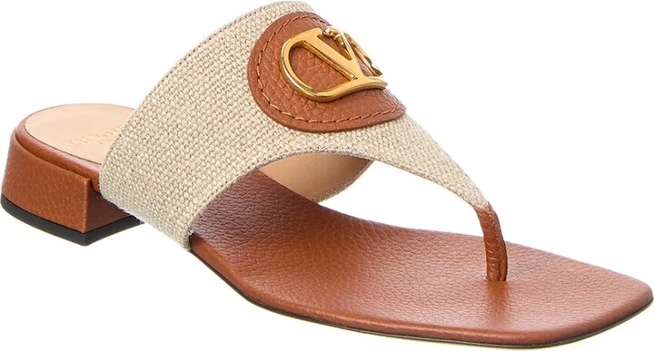 Valentino VLogo Signature Canvas & Leather Sandal