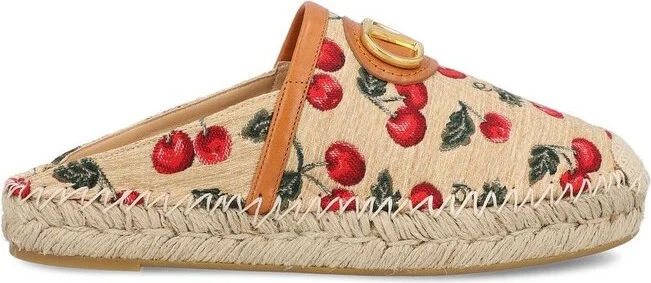 Valentino VLogo Signature Cherryfic-Motif Slip-On Espadrilles