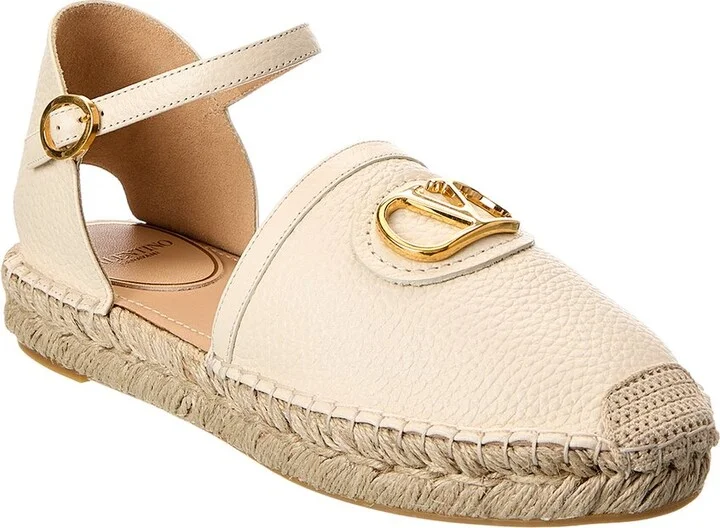 Valentino Vlogo Signature Grainy Leather Espadrille
