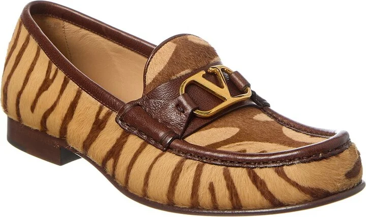 Valentino Vlogo Signature Haircalf & Leather Loafer
