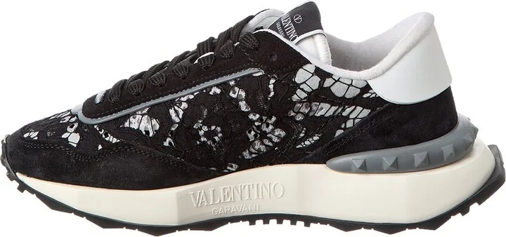 Valentino Vlogo Signature Lace & Suede Sneaker - Image 2