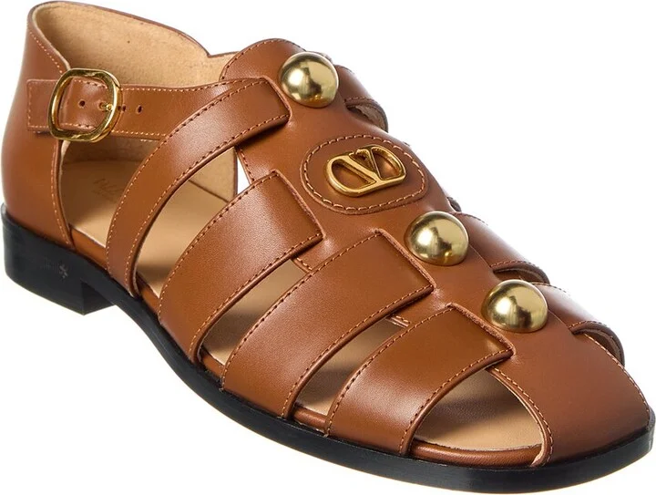 Valentino Vlogo Signature Leather Sandal
