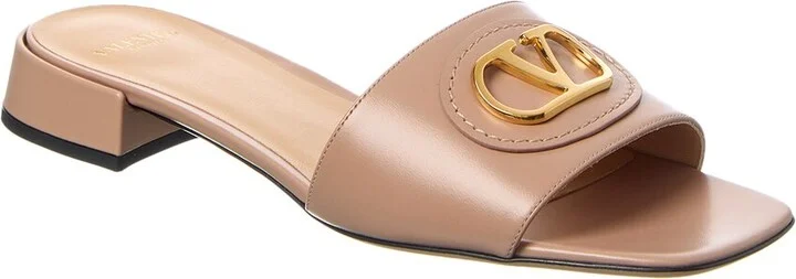 Valentino Vlogo Signature Leather Sandal