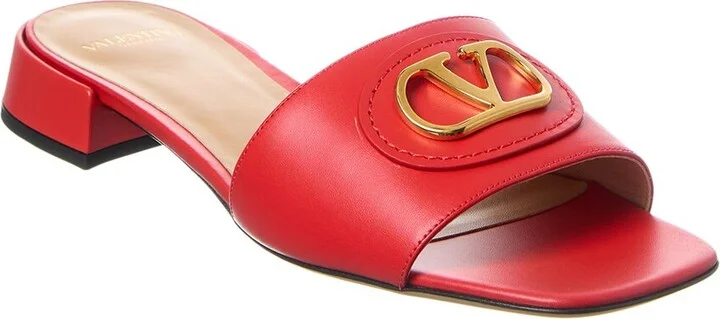 Valentino Vlogo Signature Leather Sandal
