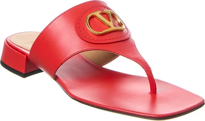 Valentino Vlogo Signature Leather Sandal