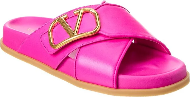 Valentino Vlogo Signature Leather Sandal