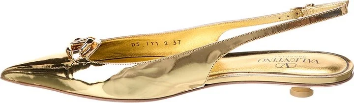 Valentino Vlogo Signature Leather Slingback Flat - Image 2