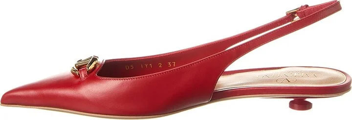 Valentino Vlogo Signature Leather Slingback Pump - Image 2
