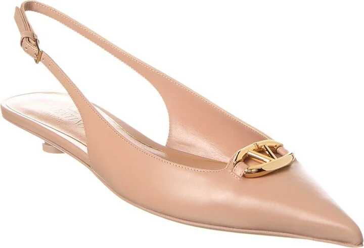 Valentino Vlogo Signature Leather Slingback Pump