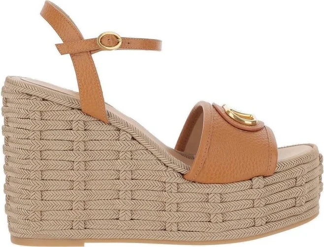 Valentino VLogo Signature Open Toe Wedge Sandals