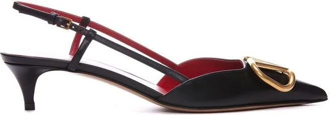 Valentino VLogo Signature Pointed Toe Slingback Pumps
