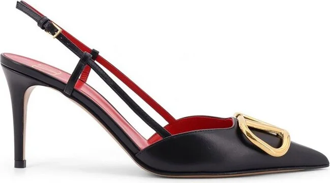 Valentino VLogo Signature Pointed Toe Slingback Pumps