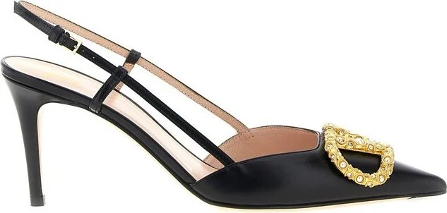 Valentino VLogo Signature Pointed Toe Slingback Pumps