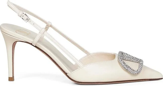 Valentino VLogo Signature Pointed Toe Slingback Pumps