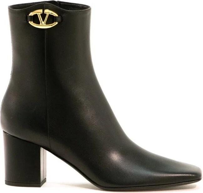 Valentino VLogo Signature Square Toe Ankle Boots