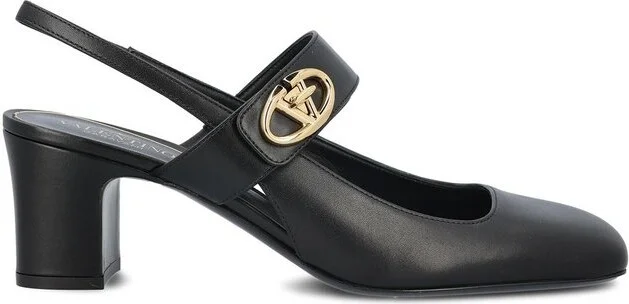 Valentino VLogo Signature Square Toe Slingback Pumps