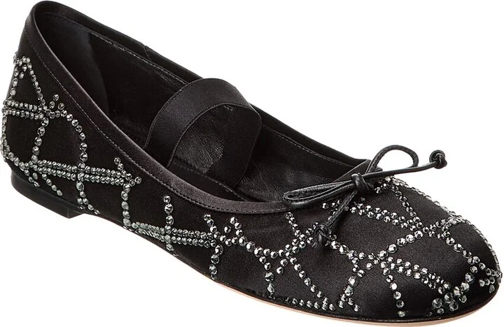 Valentino Vlogo Toile Iconographe Satin Ballerina Flat