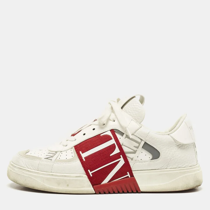 Valentino White Leather VLTN Low Top Sneakers Size 39
