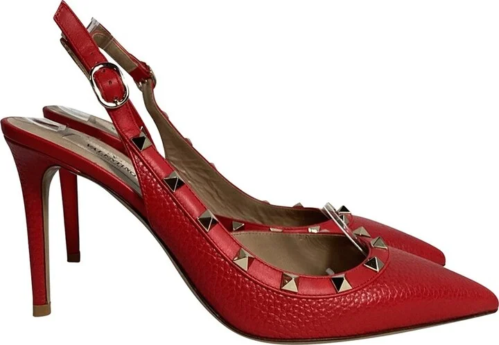 Valentino Women's Leather Rockstud Slingback Pump (Authentic Pre-Loved)