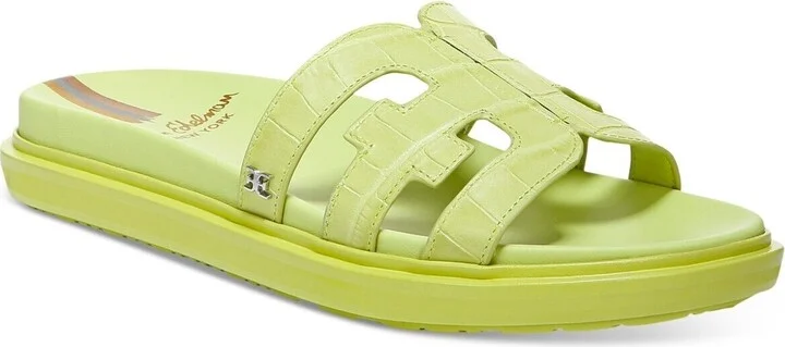Valeri I0103L5 Sandals Women's 10.5 Kiwi Leather Cutout Slide KHD525