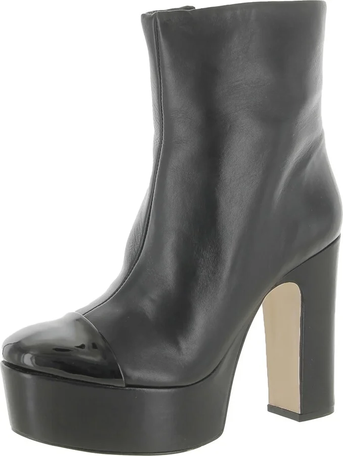 Valeria Womens Leather Platforms Booties