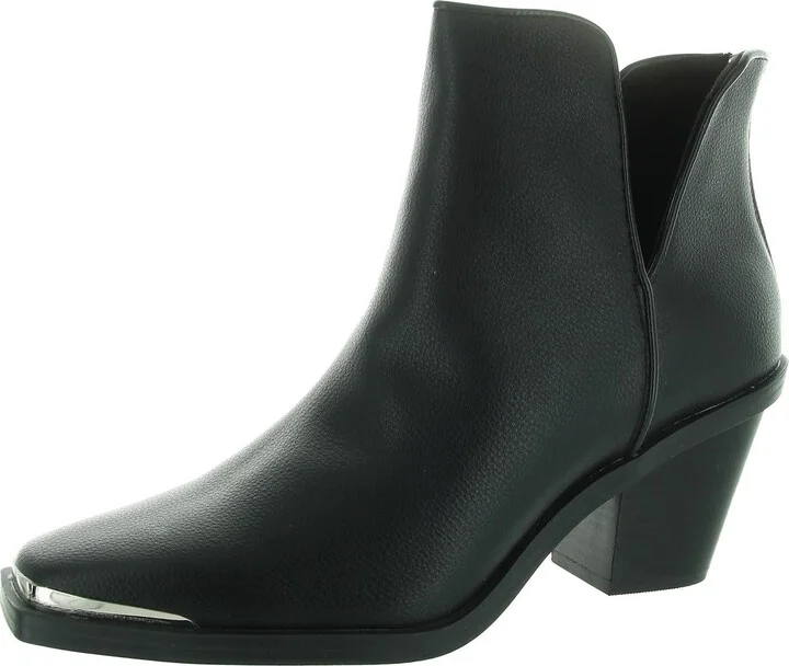 VALESKA Womens Laceless Faux Leather Ankle Boots