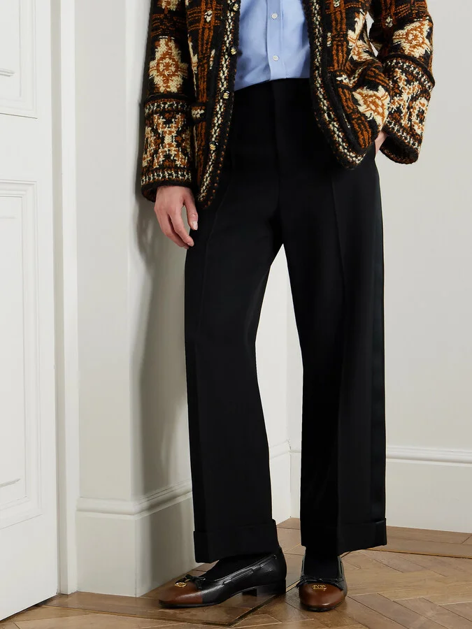 Valet Du Roi Logo-Embellished Bow-Detailed Two-Tone Leather Loafers - Image 2