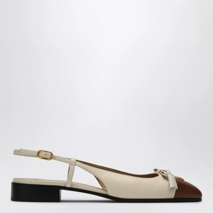 Valet Du Roi Slingback Ballerina Flats in Butter/Tobacco